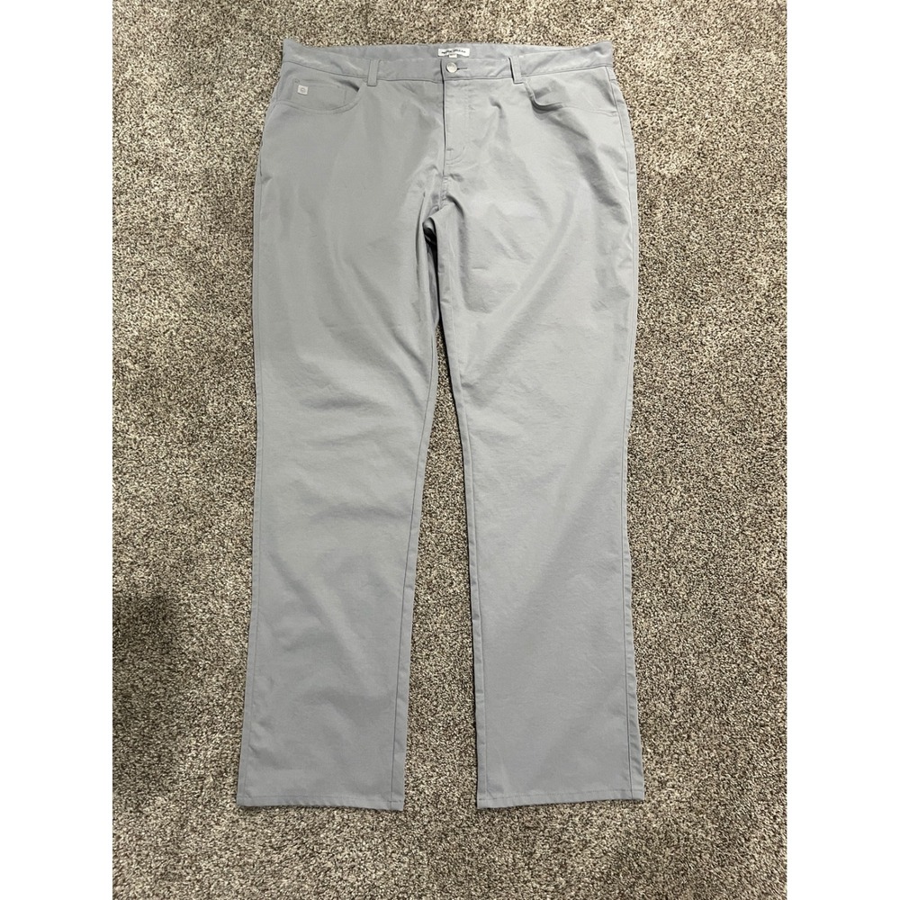 Peter Millar Gale Performance Golf Pants Mens 40x32 Gray 5 Pocket ME0EB66FB